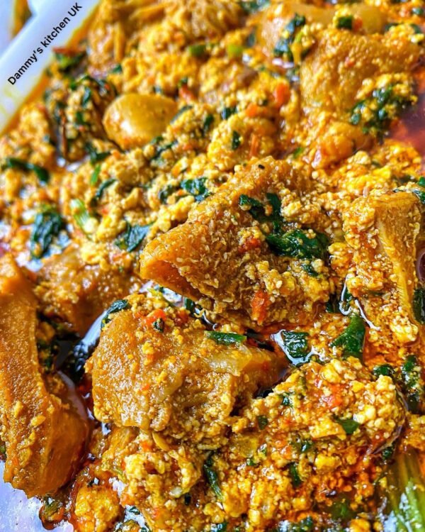 Egusi soup (Beef and assorted meats)