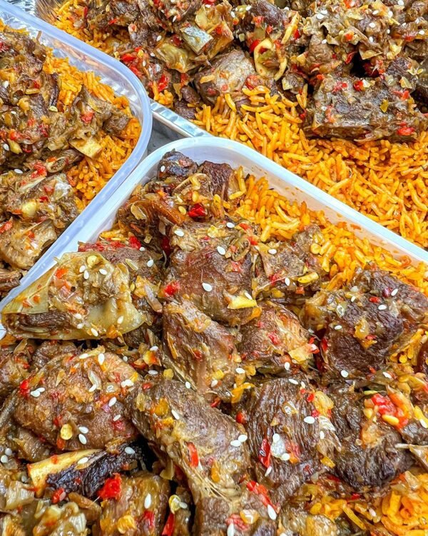 ASUN JOLLOF (cooked with Naija goat meat)