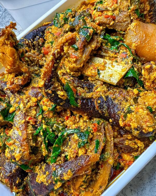 Egusi pro max (Goat meat, Stockfish, Ponmo and assorted meats)