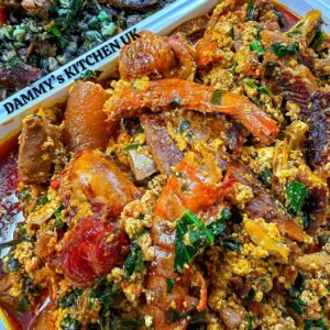 Egusi soup (Beef and assorted meats)
